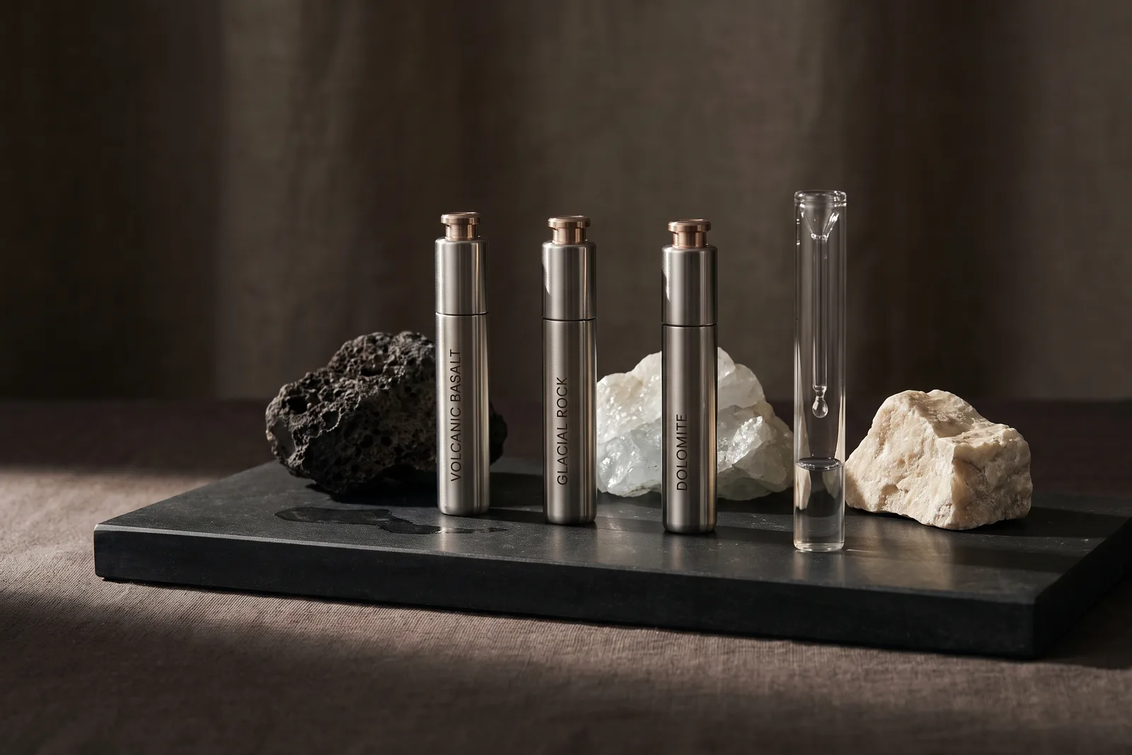Mineral stone layers inside a terroir cartridge
