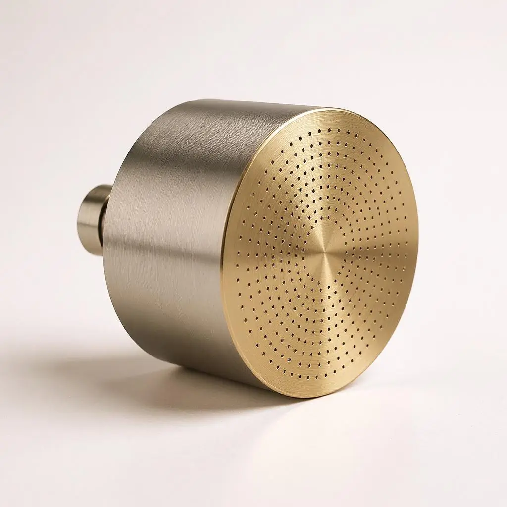Monolith with a champagne rainfall face and brushed cylindrical body