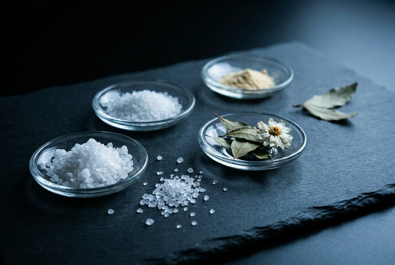 The minerals, salts, and botanicals the Opus meters into each pour