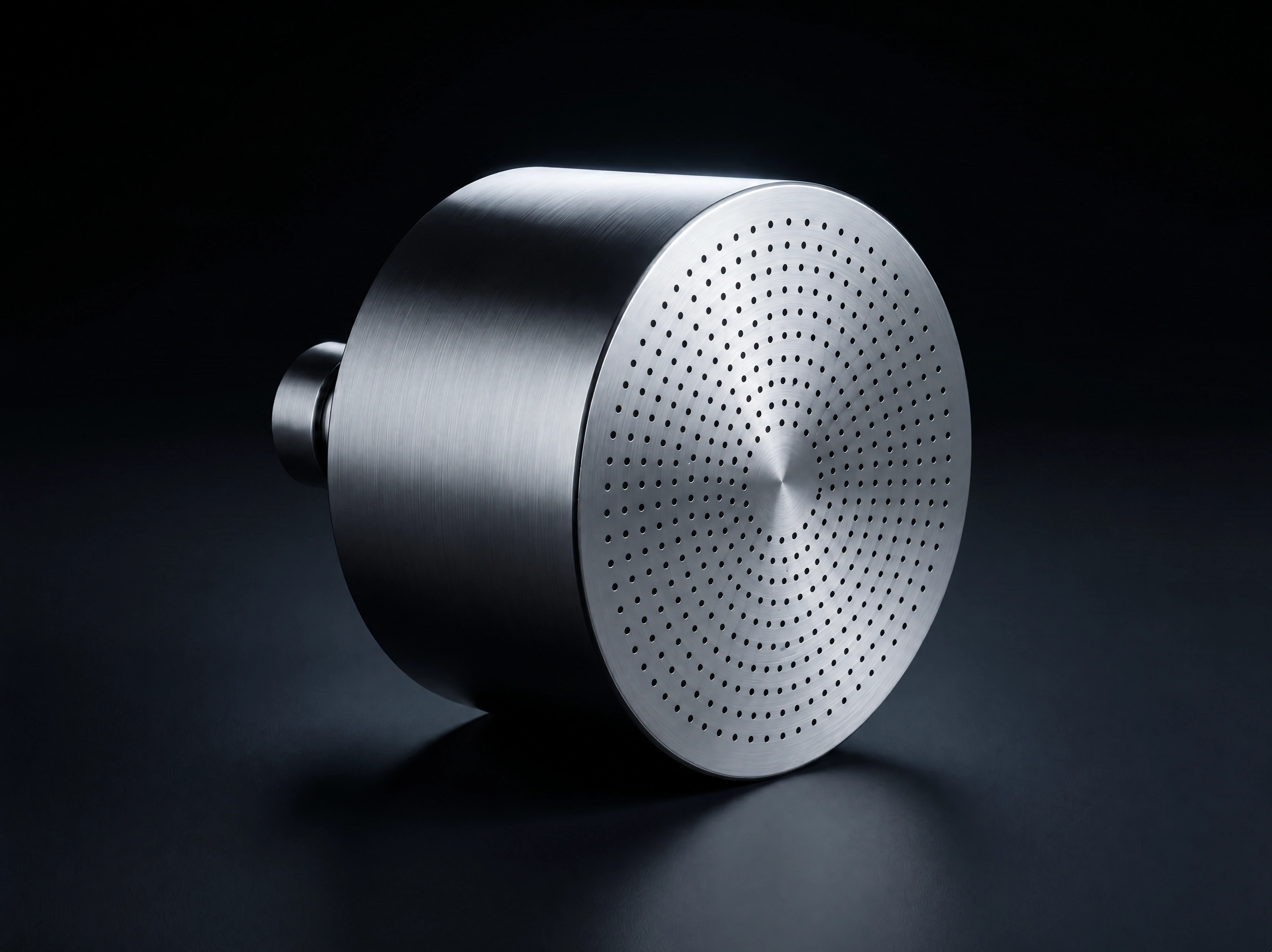 Monolith’s cylindrical metal housing and flush rainfall face